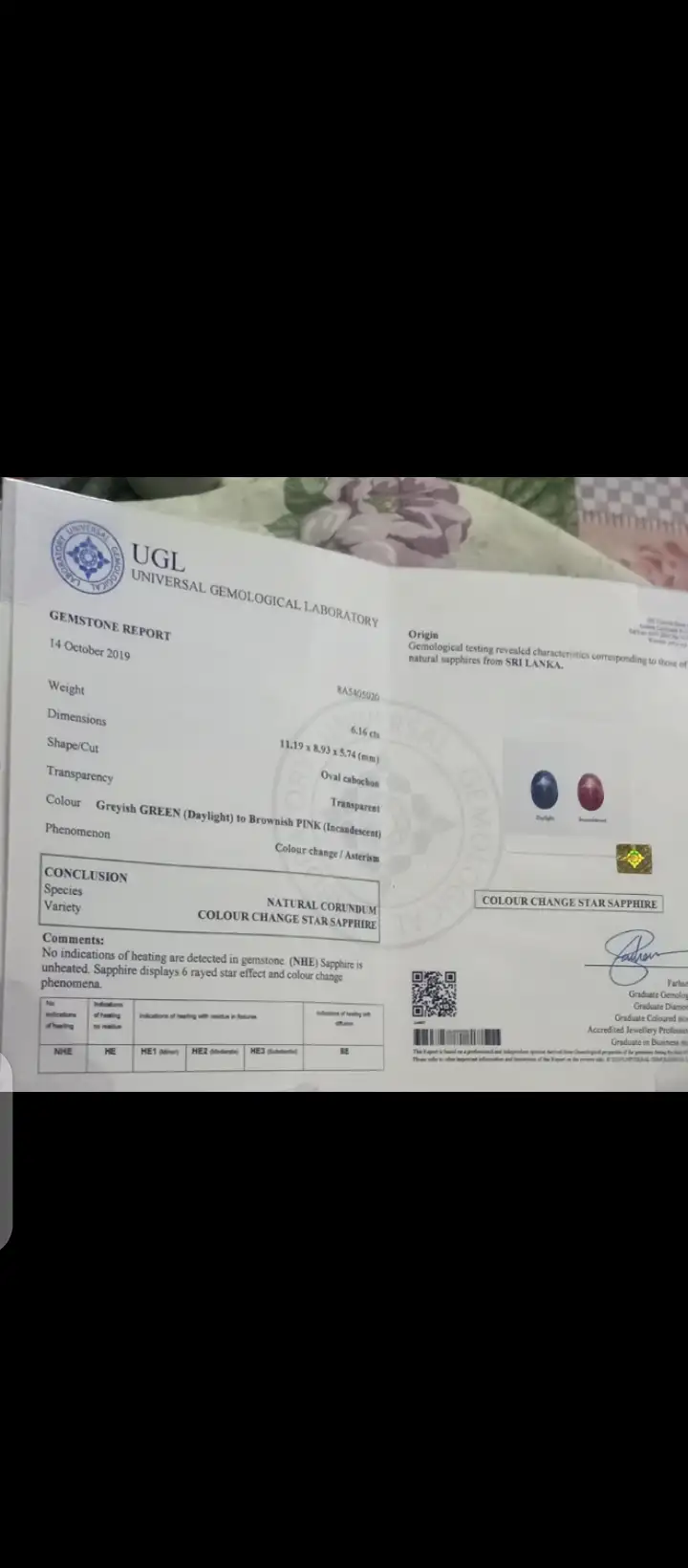 Rarest colour change star sapphire