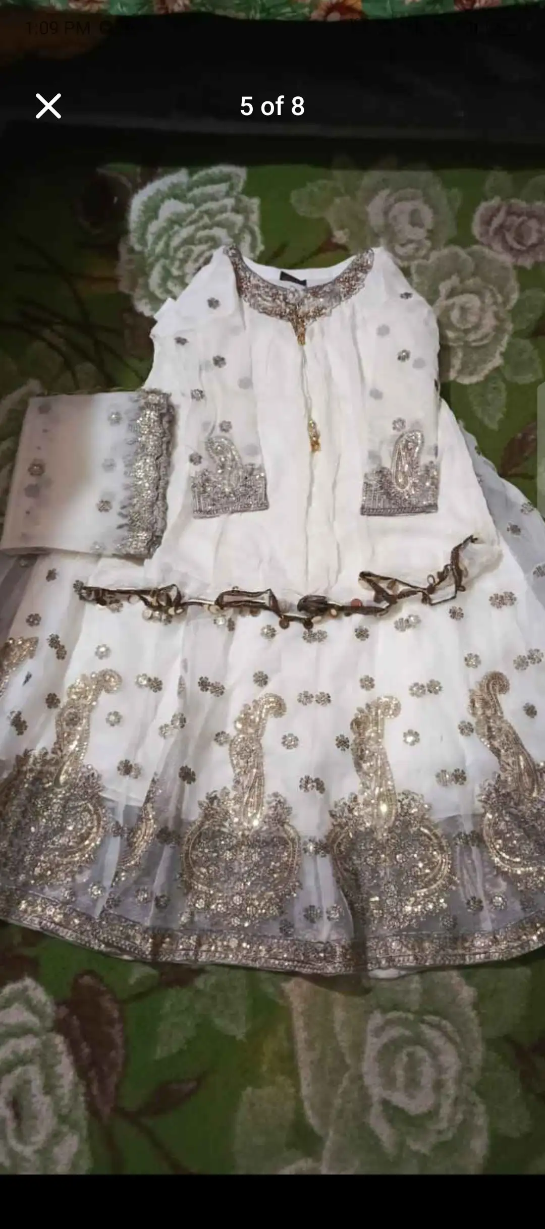 White lehenga Maxi for urgent sale