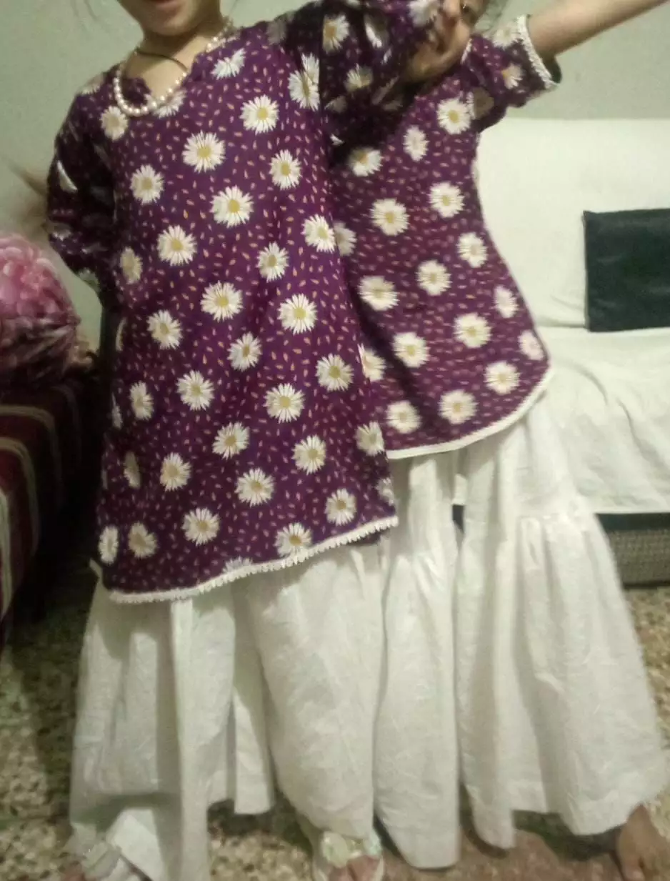 Stitching ladies and kids suits