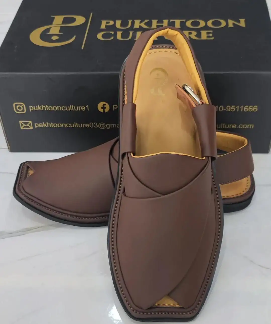 Men’s PU leather Plain Peshawari chapple