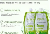 500*2 ML Apple Ammonia-Free Black Hair Cream, No-Toxic, No Stimulation, Natural BlackHair