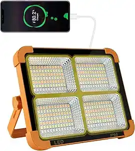 Portable LED Work Solar Light 100W 16500mAh 10000 LM with Stepless Brightness Job Site