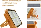 Portable LED Work Solar Light 100W 16500mAh 10000 LM with Stepless Brightness Job Site