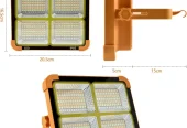 Portable LED Work Solar Light 100W 16500mAh 10000 LM with Stepless Brightness Job Site