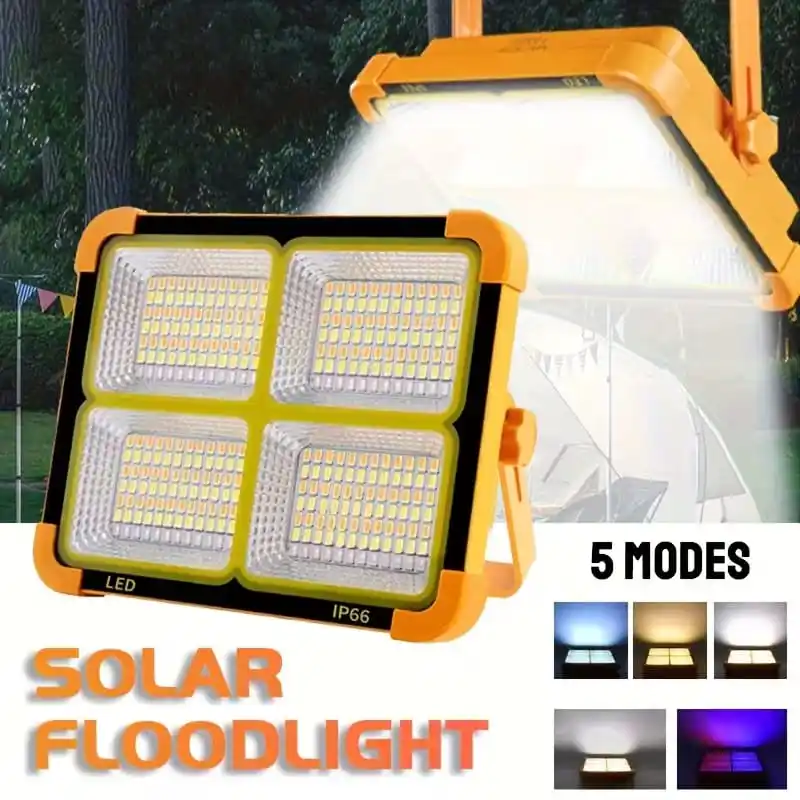 Portable LED Work Solar Light 100W 16500mAh 10000 LM with Stepless Brightness Job Site