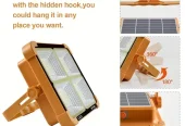 Portable LED Work Solar Light 100W 16500mAh 10000 LM with Stepless Brightness Job Site