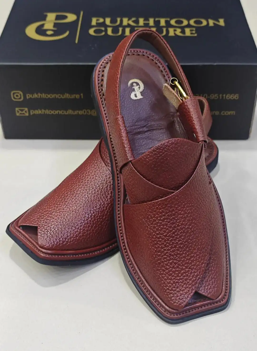 Men’s PU leather Plain Peshawari chapple