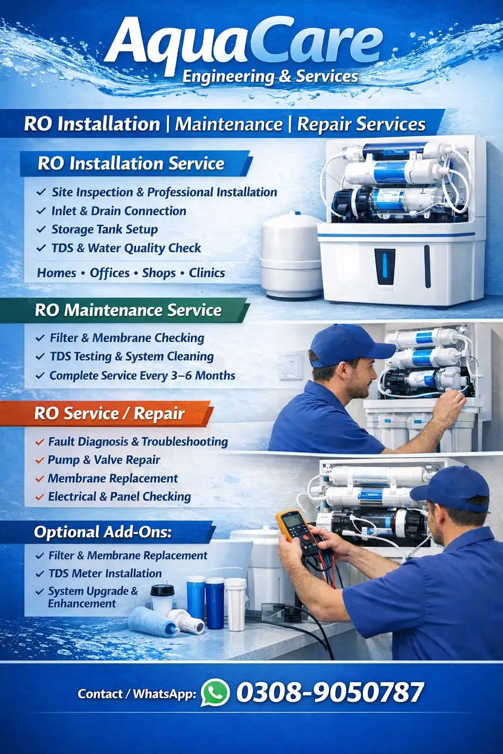 RO water filter plant Maintenance | Repair Services