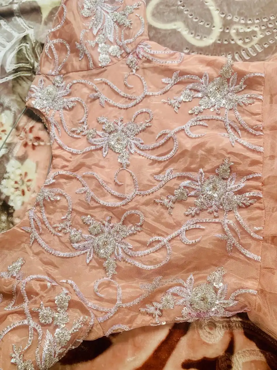 🌸 Beautiful Embroidered Frock with Dupatta – Two Piece | On Sale