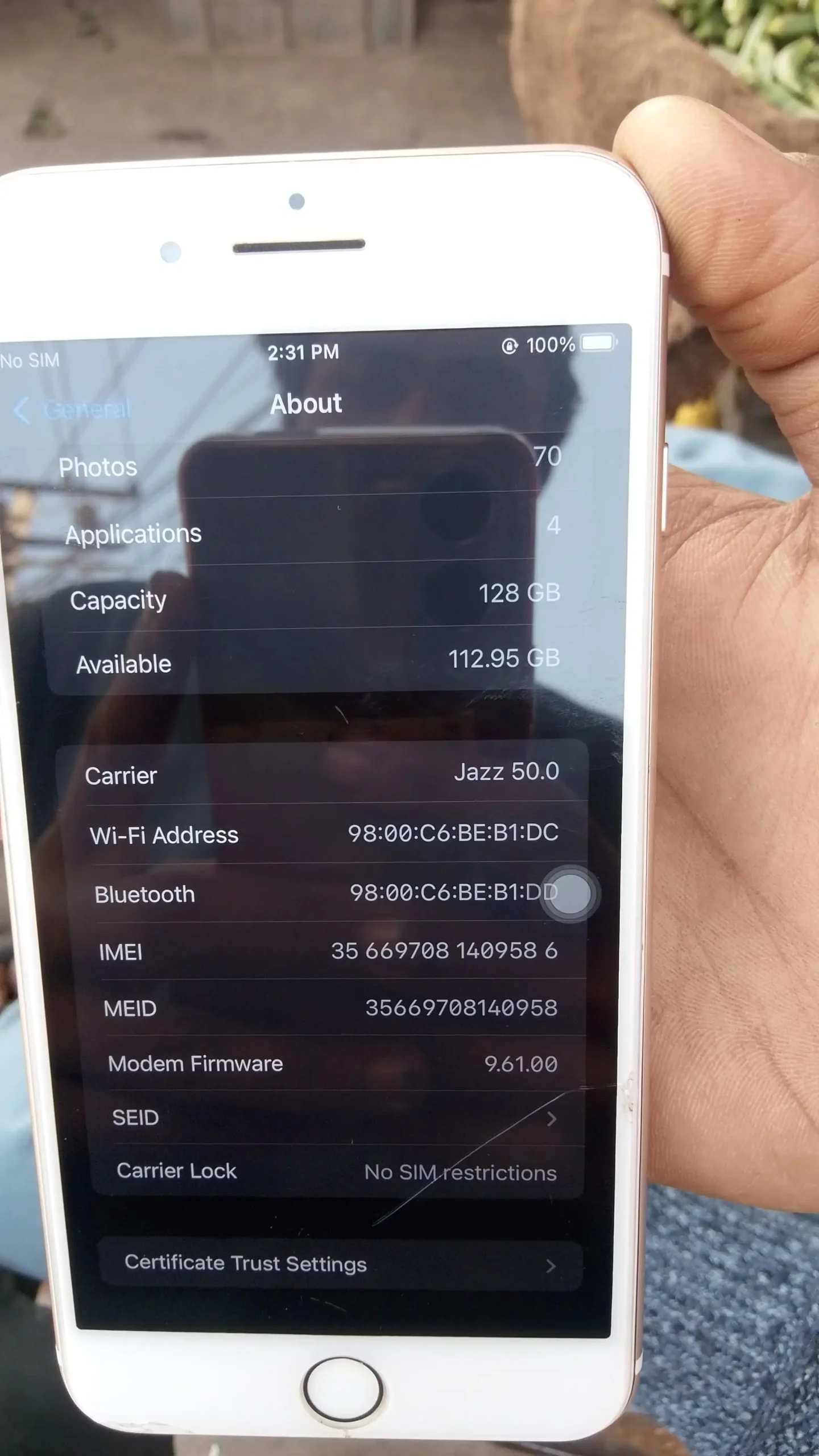 Iphone 7plus pta 128gb