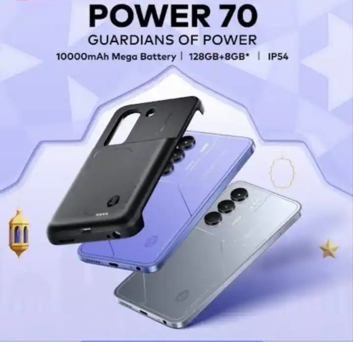 itel P70 – 6000mAh Monster Battery /4+4GB RAM | 128GB | Warranty | Free Power Bank