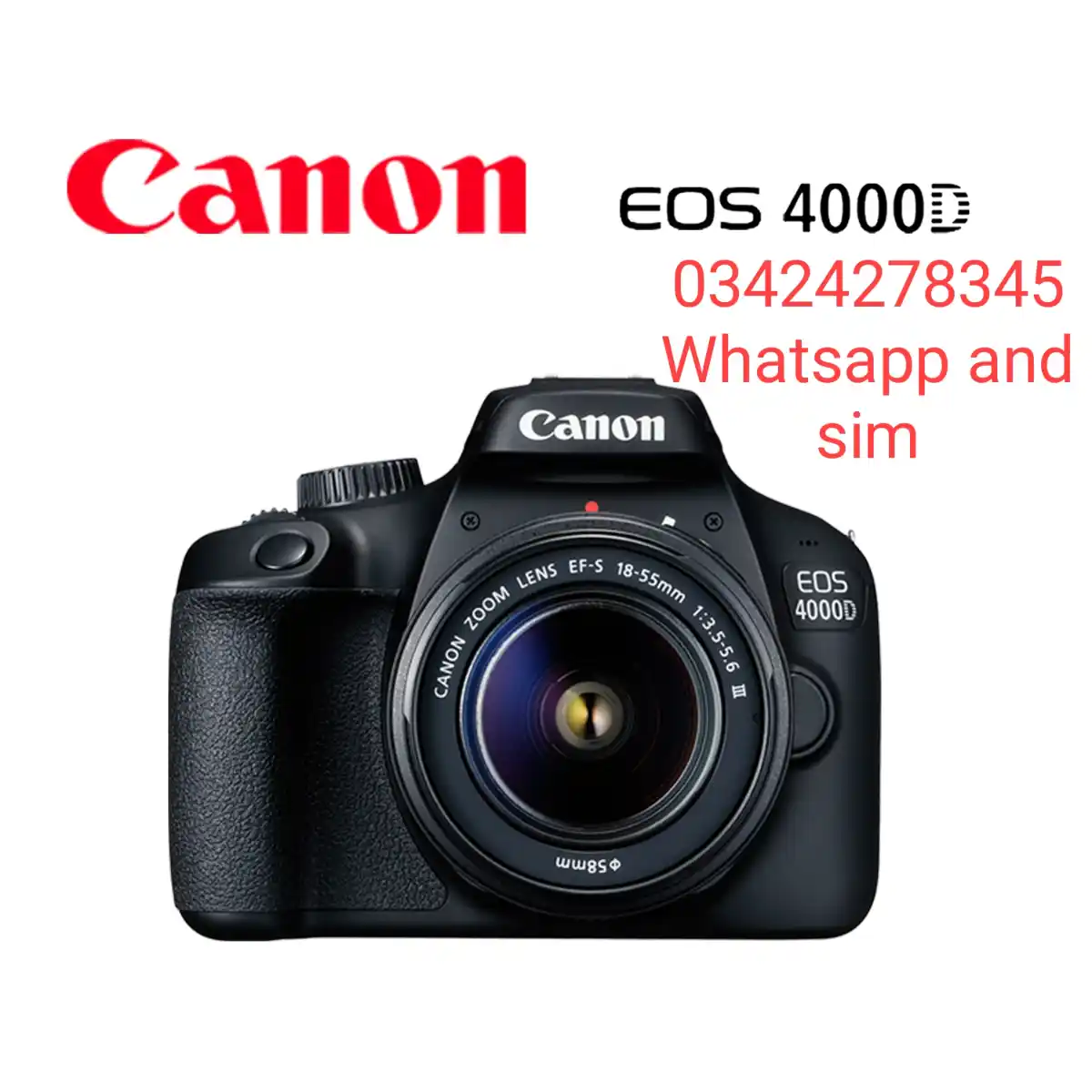 Canon eos 4000d with full kit imported