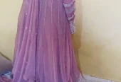 Embroidered Eid wear in olive green and pink colour