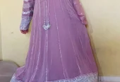 Embroidered Eid wear in olive green and pink colour