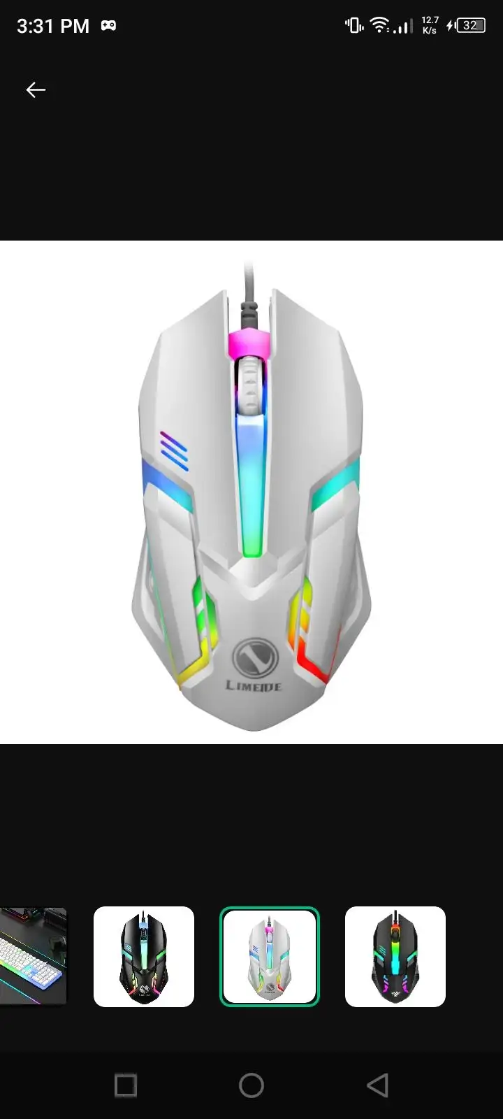 Gaming mouse and keyboard set with RGB lights