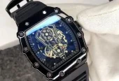 *: Men’s Black Square Skeleton Watch Imported Quality