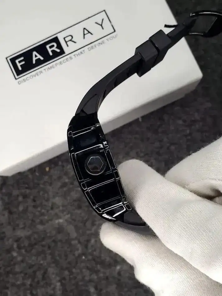 *: Men’s Black Square Skeleton Watch Imported Quality