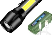 Rechargeable metal body torch waterproof