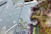 3 Pcs Chikankari Embroidered Lawn Suit Grey