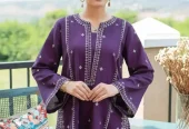 Purple embroidered Lawn suit for women Wedding party Wear