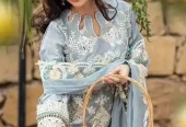 3pcs Grey Chikankari Lawn suit for Eid party wear