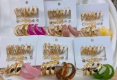 9 pair of earrings, FD