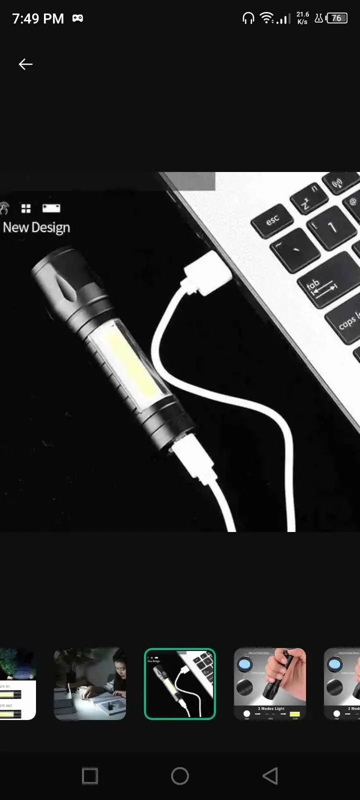 Rechargeable metal body torch waterproof