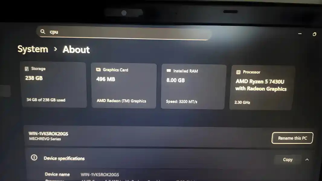 Brand New PM Laptop | Ryzen 5 7430U | 8GB RAM | 256GB SSD