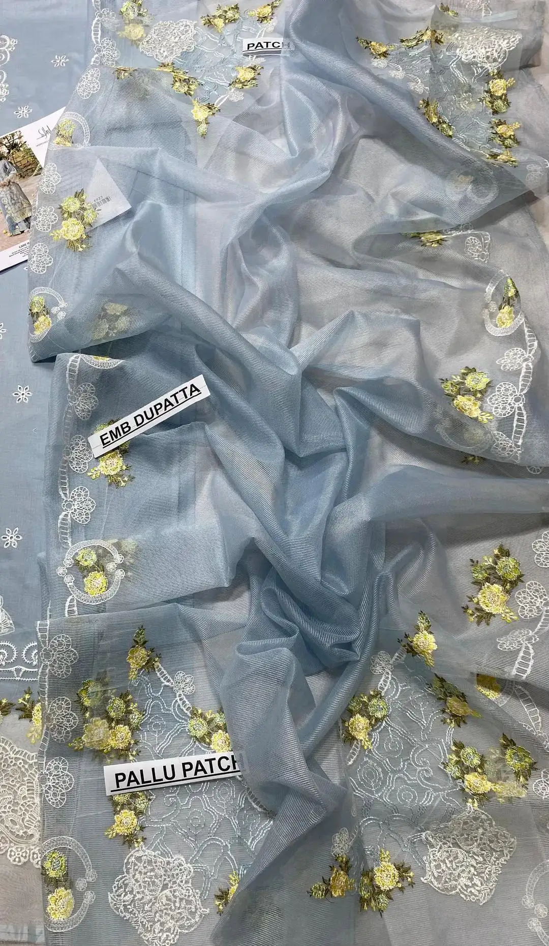 3pcs Grey Chikankari Lawn suit for Eid party wear