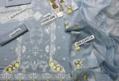 3pcs Grey Chikankari Lawn suit for Eid party wear