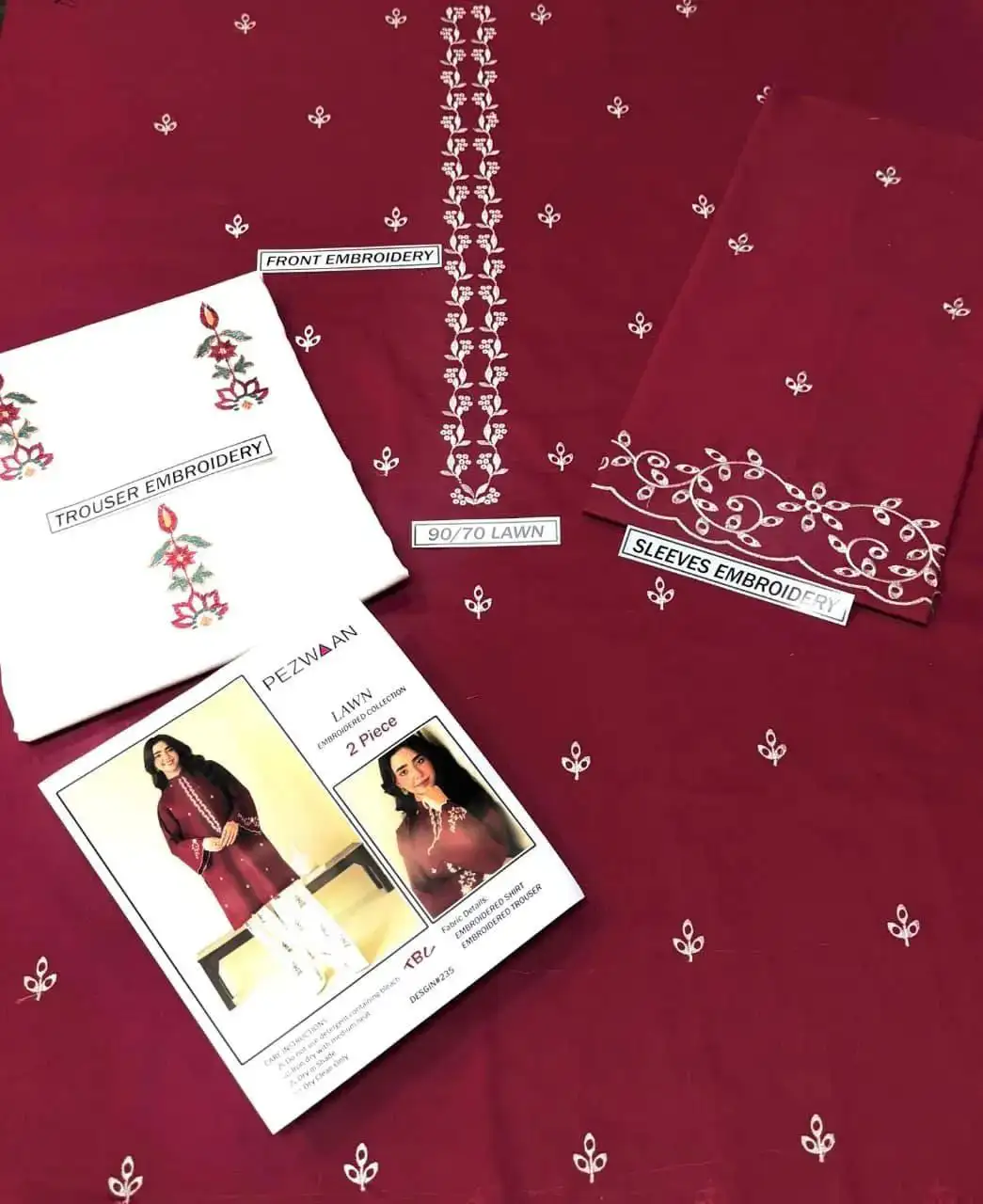 3pc Unstiched Embroidered Suit