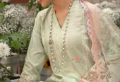 3pc Unstiched Embroidered Lawn Suit – Very heavy article