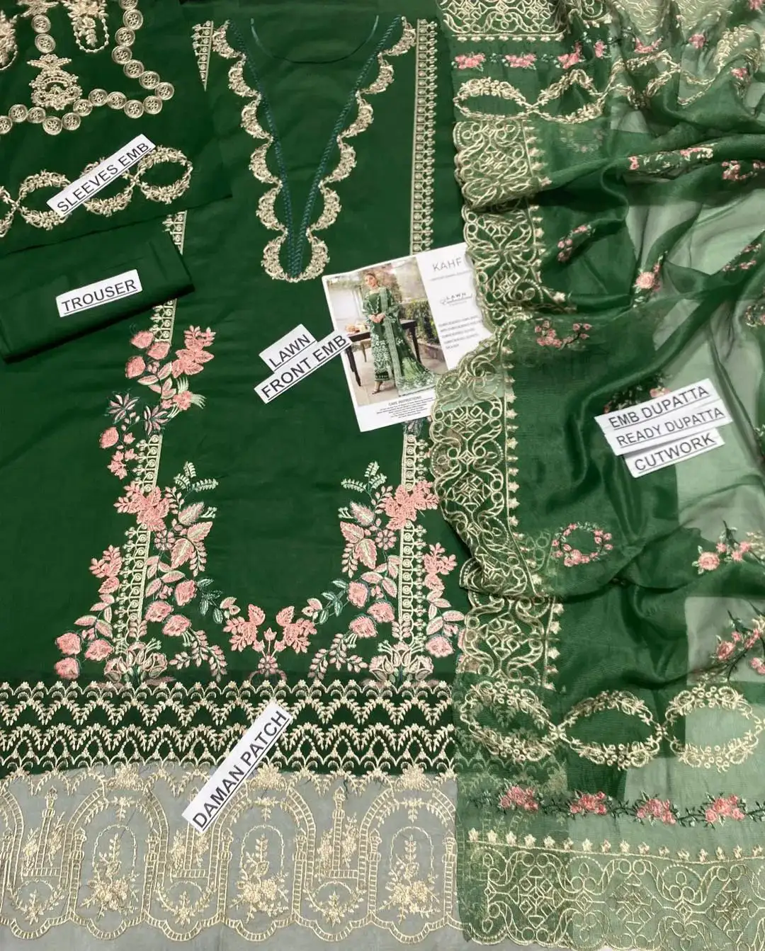 3Pc Women Unstiched Embroidered Suit | New heavy article