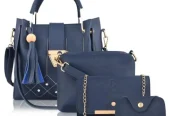 *Product Name*: Blue PU Leather 4-Piece Handbag Set for Women