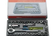 40pcs stainless steel socket wrench set 1/4″ 3/8″