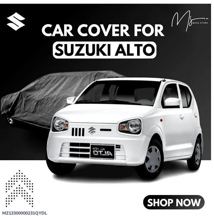 Grey weatherproof car cover for alto