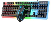 Gaming mouse and keyboard set with RGB lights