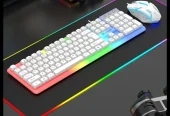 Gaming mouse and keyboard set with RGB lights