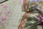 3pc Unstiched Embroidered Lawn Suit – Very heavy article