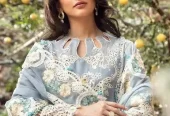 3pcs Grey Chikankari Lawn suit for Eid party wear