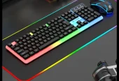 Gaming mouse and keyboard set with RGB lights