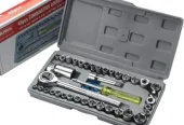 40pcs stainless steel socket wrench set 1/4″ 3/8″