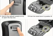 Heavy-Duty Alloy Combination Lock Box with 4-Digit Resettable Code, Weatherproof Key Safe