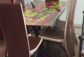 New n stylish 3d glass ki dining table 6seatr