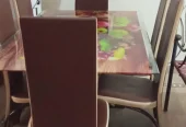 New n stylish 3d glass ki dining table 6seatr