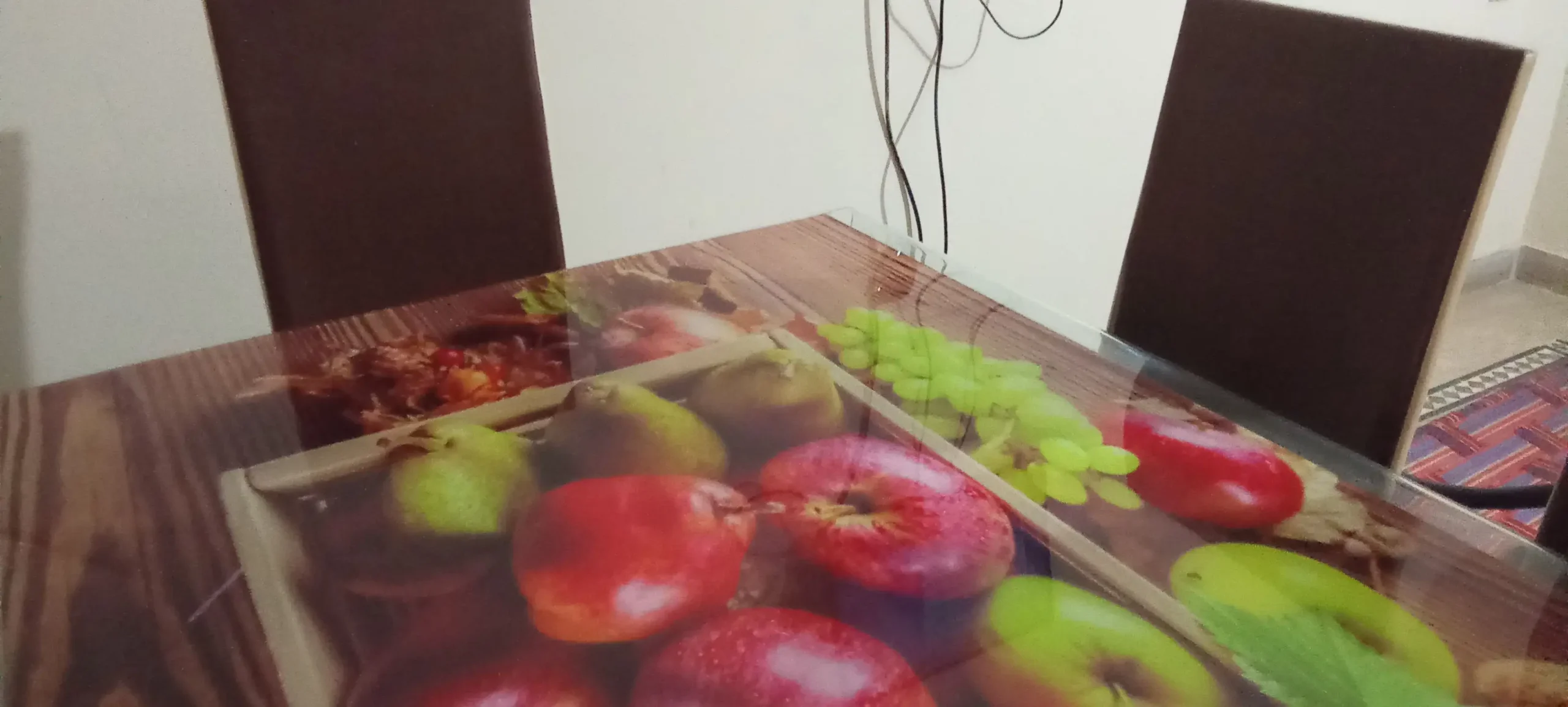 New n stylish 3d glass ki dining table 6seatr