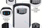 Heavy-Duty Alloy Combination Lock Box with 4-Digit Resettable Code, Weatherproof Key Safe