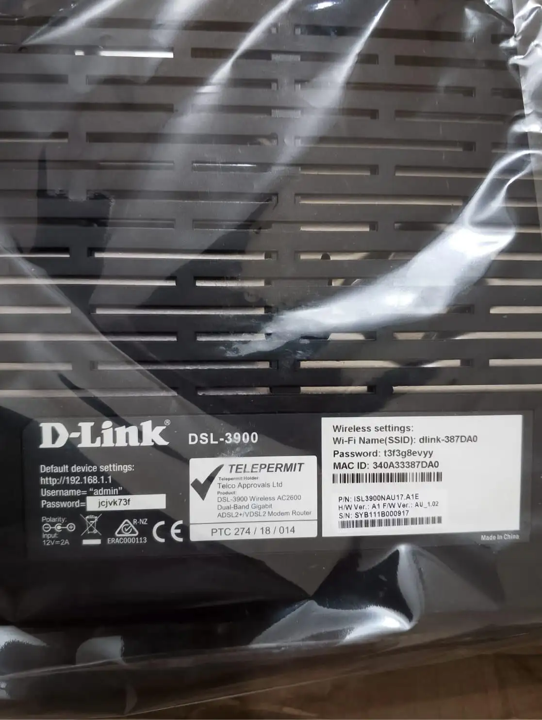 D Link DiR 3900 AC2600 WiFi Router Dual-band 4Ghz 5Ghz