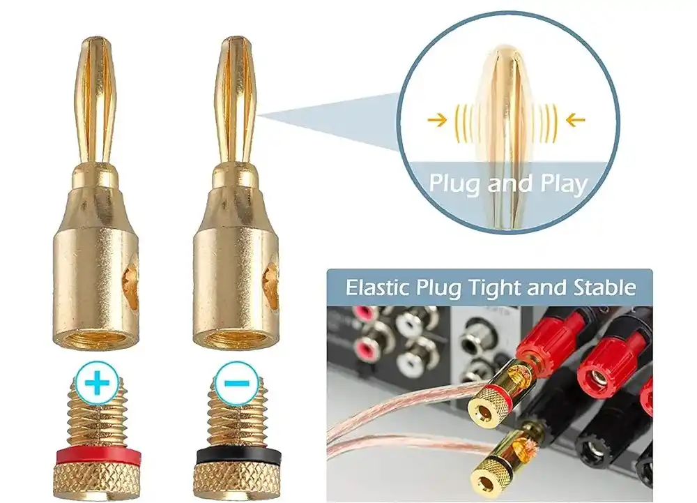 Banana Plugs high quality Gold Plated long term solution speaker and amplifier