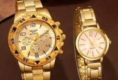 4pcs Fashionable And Versatile Casual Men’s And Women’s Couple Watches 💙 with all accessor